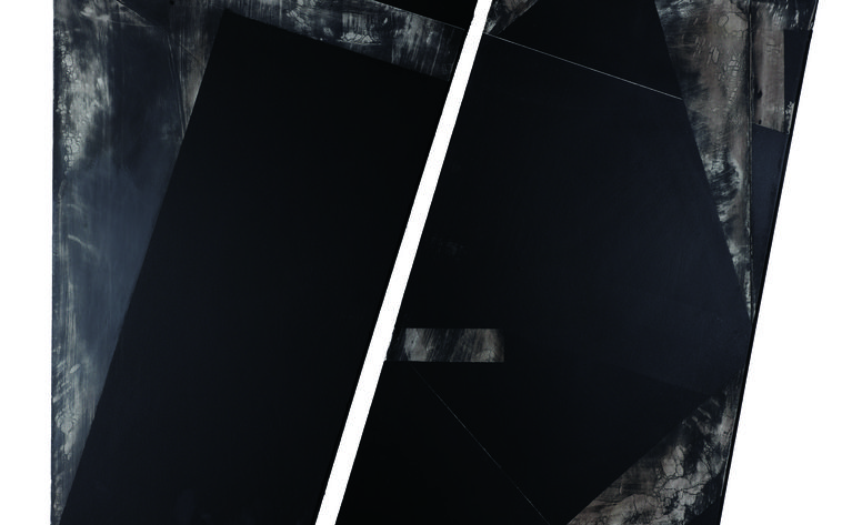 Dvorak_Drought_I+II_2021_Gipsguss_(Gips_Tusche_Sprühfarbe)_ca_52x60x2_cm